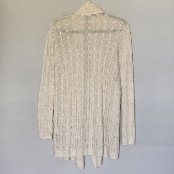 Ralph Lauren Black Label 100% Linen Cable Knit Shawl Collar Cardigan Sweater - Picture 11 of 13